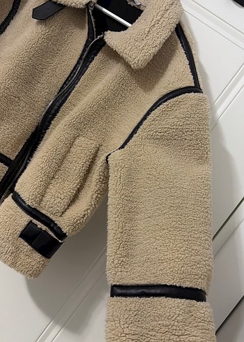 Kürklü Detaylı Kısa Kahverengi Kadın Ceket - Görsel 4