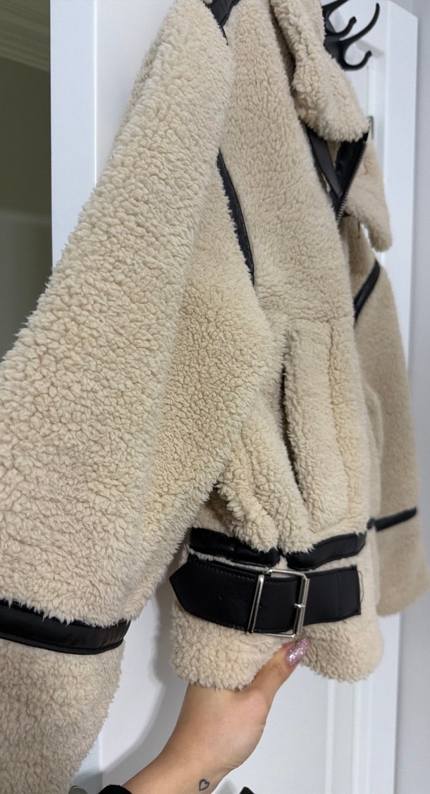 Kürklü Detaylı Kısa Kahverengi Kadın Ceket - Görsel 2