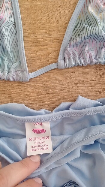 11-12 Yaş Beden mavi Renk Kız çocuk bikini