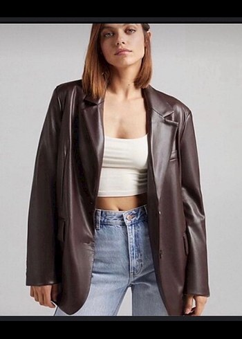 Bershka deri blazer