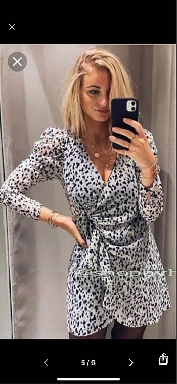 Zara zebra desenli elbise