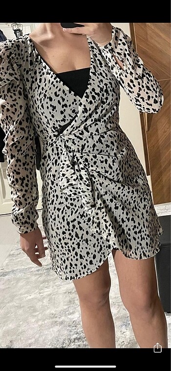 Zara Zara zebra desenli elbise