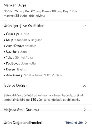 36 Beden haki Renk LC Waikiki Desenli Gömlek Elbise