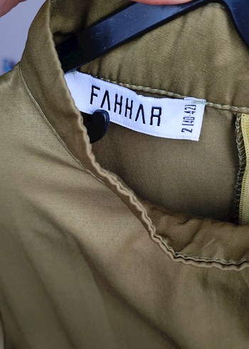 40 Beden haki Renk FAHHAR Yağ Yeşili/ Hâki Renkli Uzun Keten Elbise