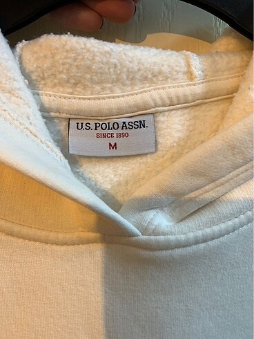 m Beden USPA Beyaz Kapüşonlu Sweatshirt