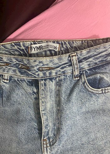 Diğer Mavi Kemerli Gevşek Kesim Midi Kot Pantolon