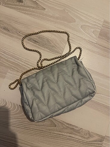 Zara Gri kapitone mini çanta