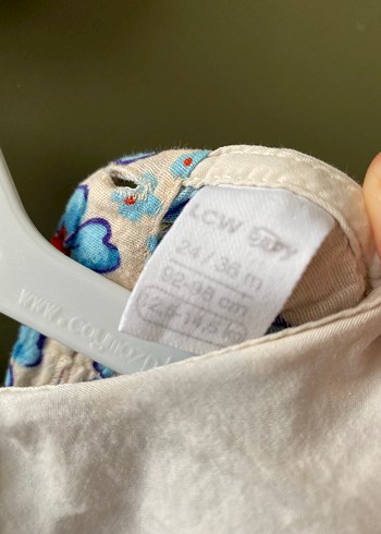 24-36 Ay Beden mavi Renk Mymio Mavi Çiçekli Bohem Kız Elbise