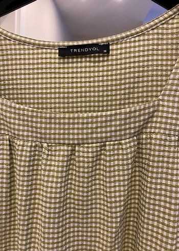 Vizon Ekose Desenli Midi Elbise - Görsel 2