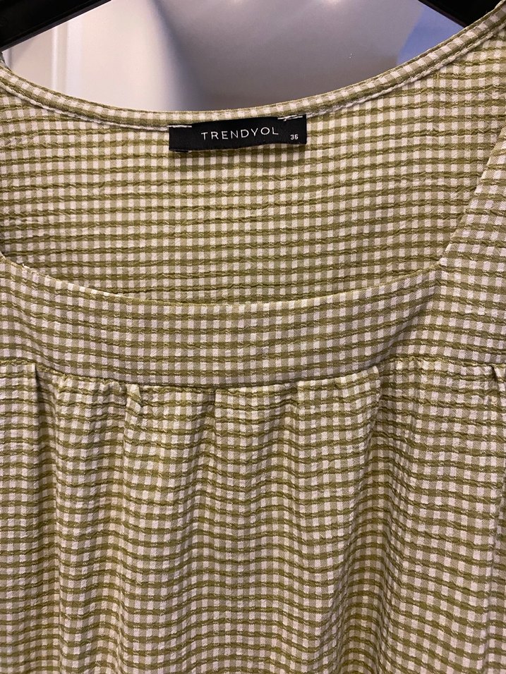 Vizon Ekose Desenli Midi Elbise - Görsel 2