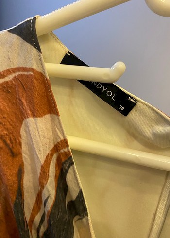 Kadın Çok Renkli Uzun V Yaka Elbise - Görsel 6