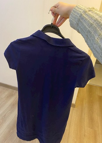 Lacivert Polo Yaka Kısa Kollu Elbise - Görsel 6