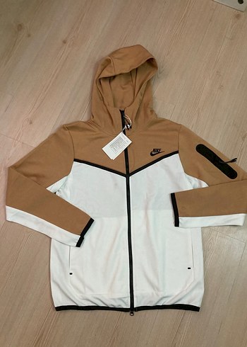 Bej Kapüşonlu Fermuarlı Erkek Sweatshirt - Görsel 2