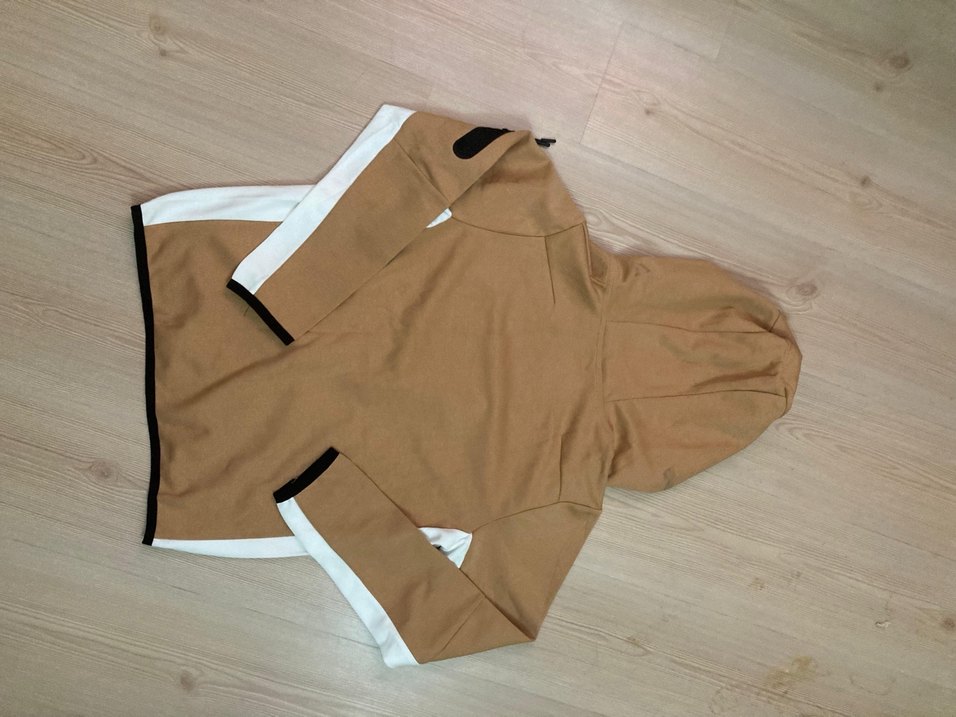 Bej Kapüşonlu Fermuarlı Erkek Sweatshirt - Görsel 3