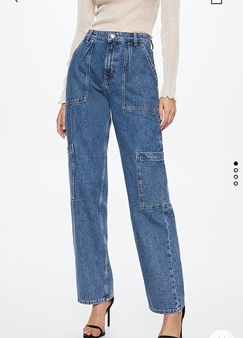 m Beden MANGO PİLİLİ KARGO JEAN