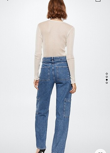 m Beden mavi Renk MANGO PİLİLİ KARGO JEAN