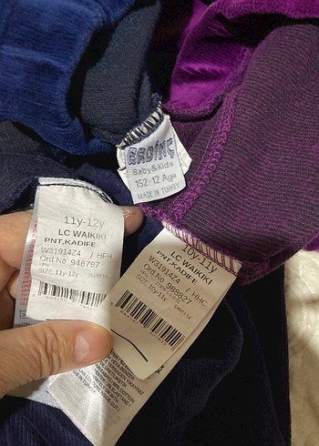 Kız Çocuk Mor Sıkı Kesim Tayt fitilli kadife 11 yaş - Görsel 6