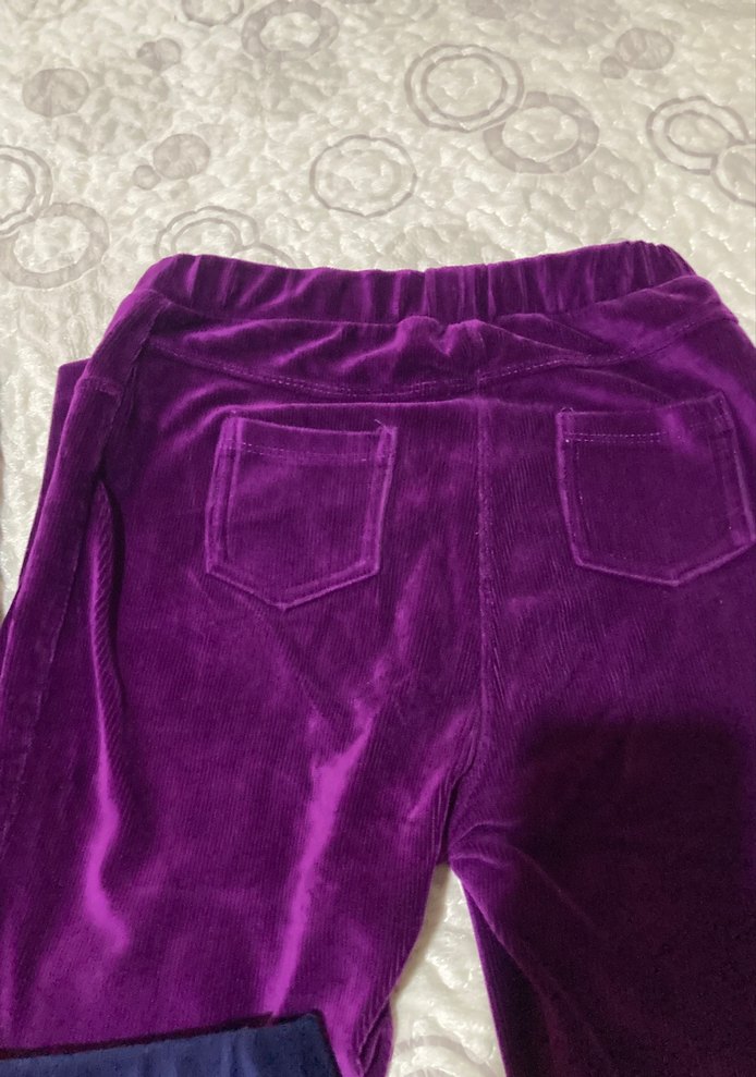 Kız Çocuk Mor Sıkı Kesim Tayt fitilli kadife 11 yaş - Görsel 5