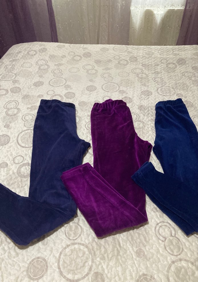 Kız Çocuk Mor Sıkı Kesim Tayt fitilli kadife 11 yaş - Görsel 2