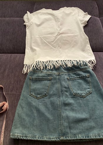 Beyaz Baskılı Kız Tişörtü - Kısa Kollu - Görsel 5