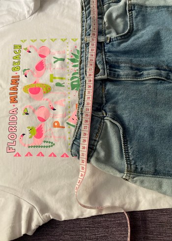 Beyaz Baskılı Kız Tişörtü - Kısa Kollu - Görsel 9