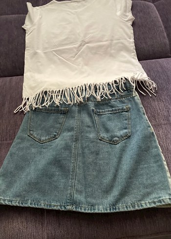 Beyaz Baskılı Kız Tişörtü - Kısa Kollu - Görsel 11