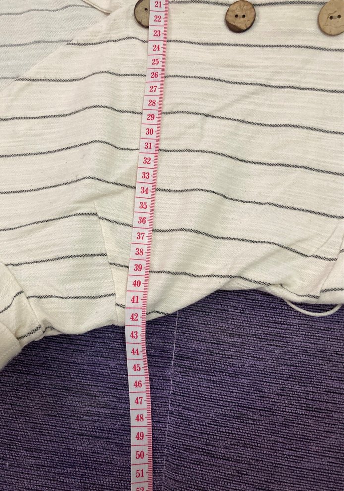 Düğmeli V Yaka Keten Kadın Gömlek - Görsel 4