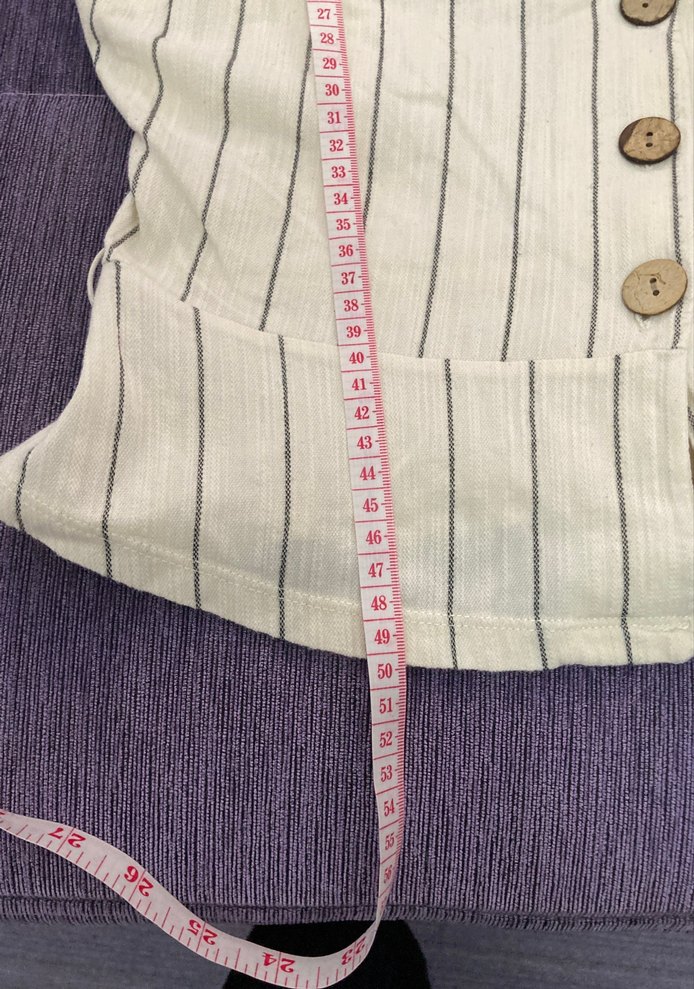 Düğmeli V Yaka Keten Kadın Gömlek - Görsel 5