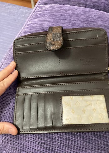 Kare Desenli Kahverengi Kadın Cüzdan - Görsel 3