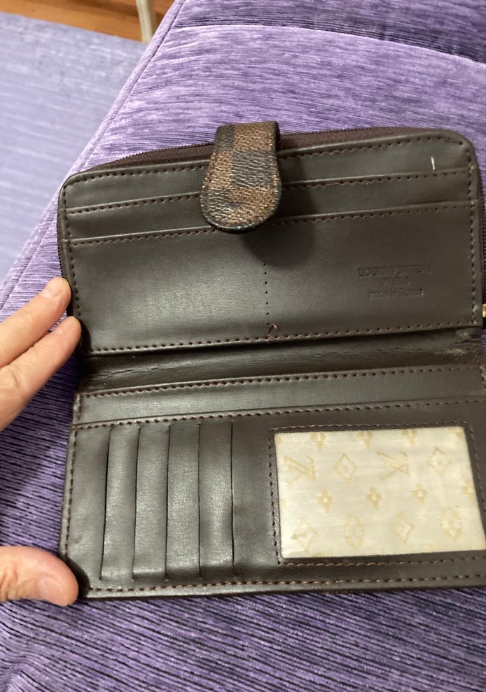 Kare Desenli Kahverengi Kadın Cüzdan - Görsel 3