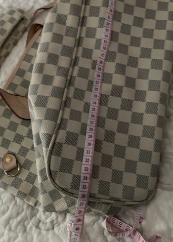 Bej Ekose Deri Kadın Çanta - Görsel 8