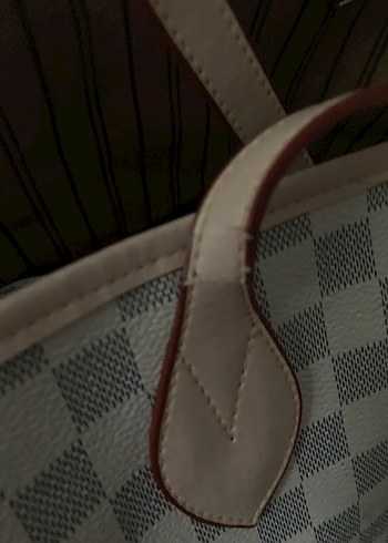 Bej Ekose Deri Kadın Çanta - Görsel 14