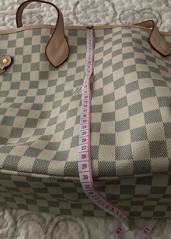 Bej Ekose Deri Kadın Çanta - Görsel 10