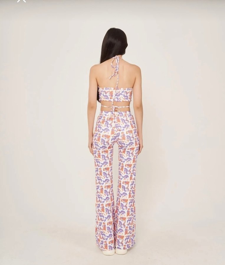 Bohem Tarz Midi Kadın İspanyol Paça Pantolon Takım - Görsel 5