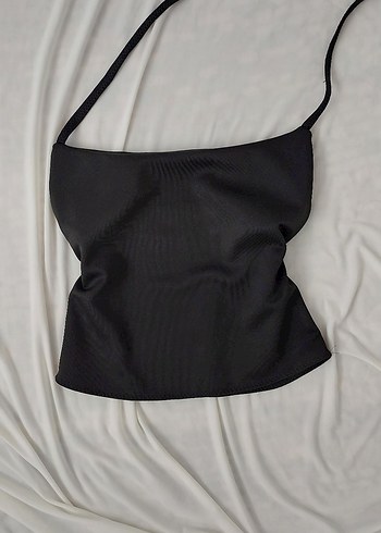 Siyah Strappy Midi Bustiyer