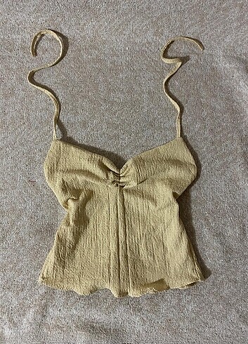 s Beden camel Renk Mini bej crop 