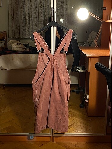 Denim&Co Pembe kadife tulum