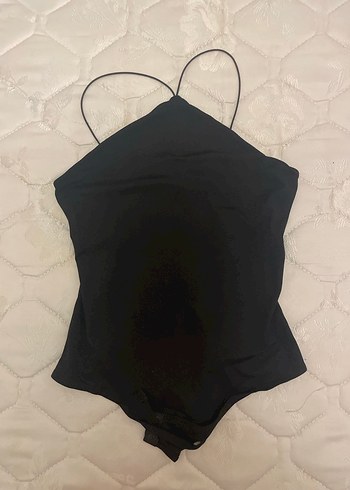 Siyah İnce Askılı Kadın çıtçıtlı body - Görsel 2