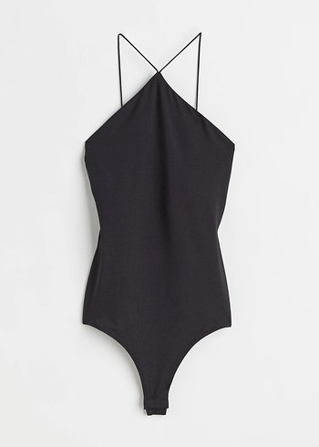 Siyah İnce Askılı Kadın çıtçıtlı body