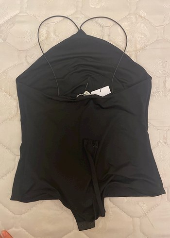 Siyah İnce Askılı Kadın çıtçıtlı body - Görsel 3