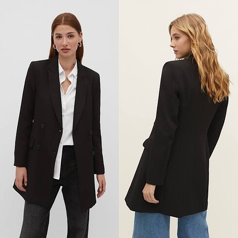 Stradivarious Blazer siyah etiketli