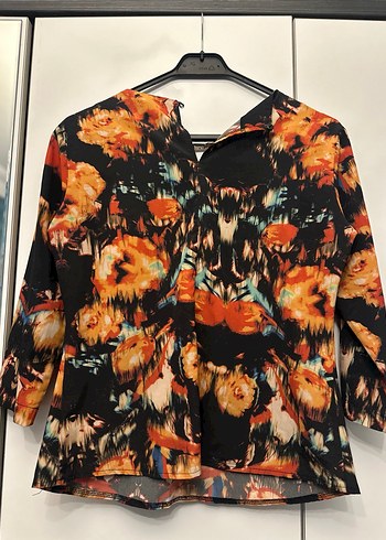 Çok Renkli Bağlama Desenli Uzun Kollu Bluz - Görsel 3