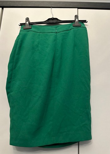 Yeşil Midi Eteği Fırfırlı - Görsel 2