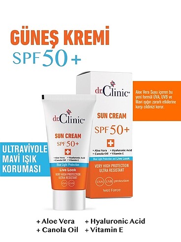 Dr. Clinic Güneş Kremi Mavi ışık koruma