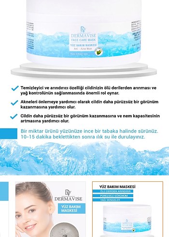 Dermavise Yüz Bakım Maskesi - Yağ Dengeleyici - Görsel 2