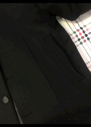 48 Beden Düğmeli Siyah Erkek Kaşe palto