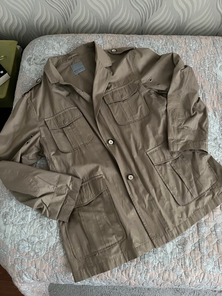 Bej Düğmeli Erkek Keten Ceket - Görsel 2