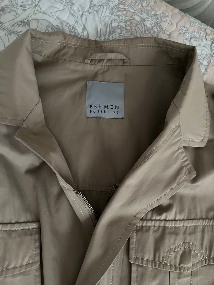 Bej Düğmeli Erkek Keten Ceket - Görsel 3