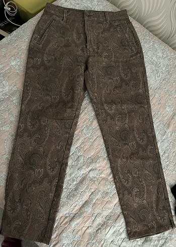 Bohem Desenli Midi Kadın Kumaş Pantolon - Görsel 4