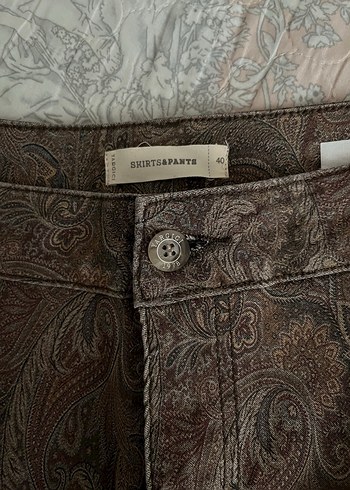 Bohem Desenli Midi Kadın Kumaş Pantolon - Görsel 3